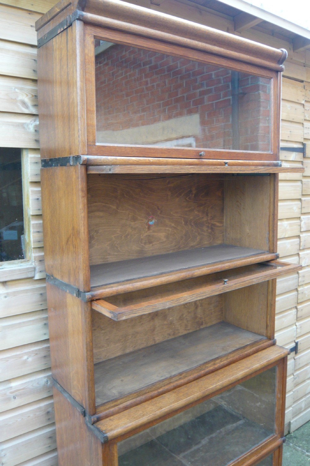 LARGE OAK GLOBE WERNICKE BOOKCASE View X