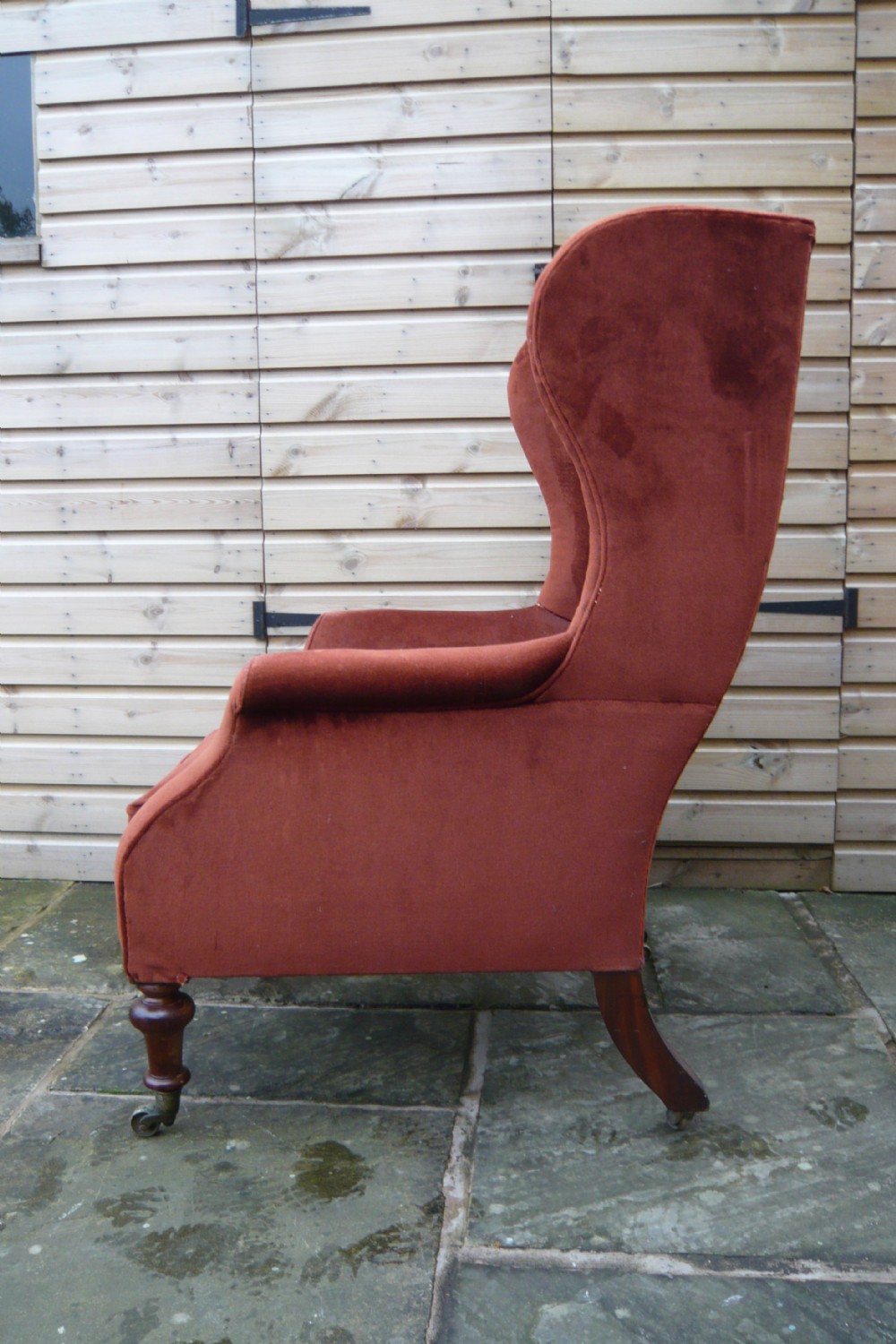 VICTORIAN WING ARMCHAIR FOR RECOVERING View V