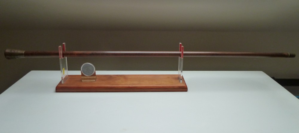 WALKING STICK AND COIN MADE FROM THE SALVAGED WRECK OF LORD NELSONS FIRST FLAGSIP THE FOUDROYANT View II