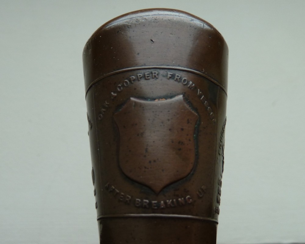 WALKING STICK AND COIN MADE FROM THE SALVAGED WRECK OF LORD NELSONS FIRST FLAGSIP THE FOUDROYANT View IV