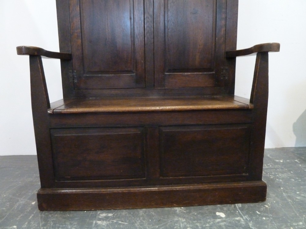 RARE OAK BACON SETTLE HALL SEAT View VI