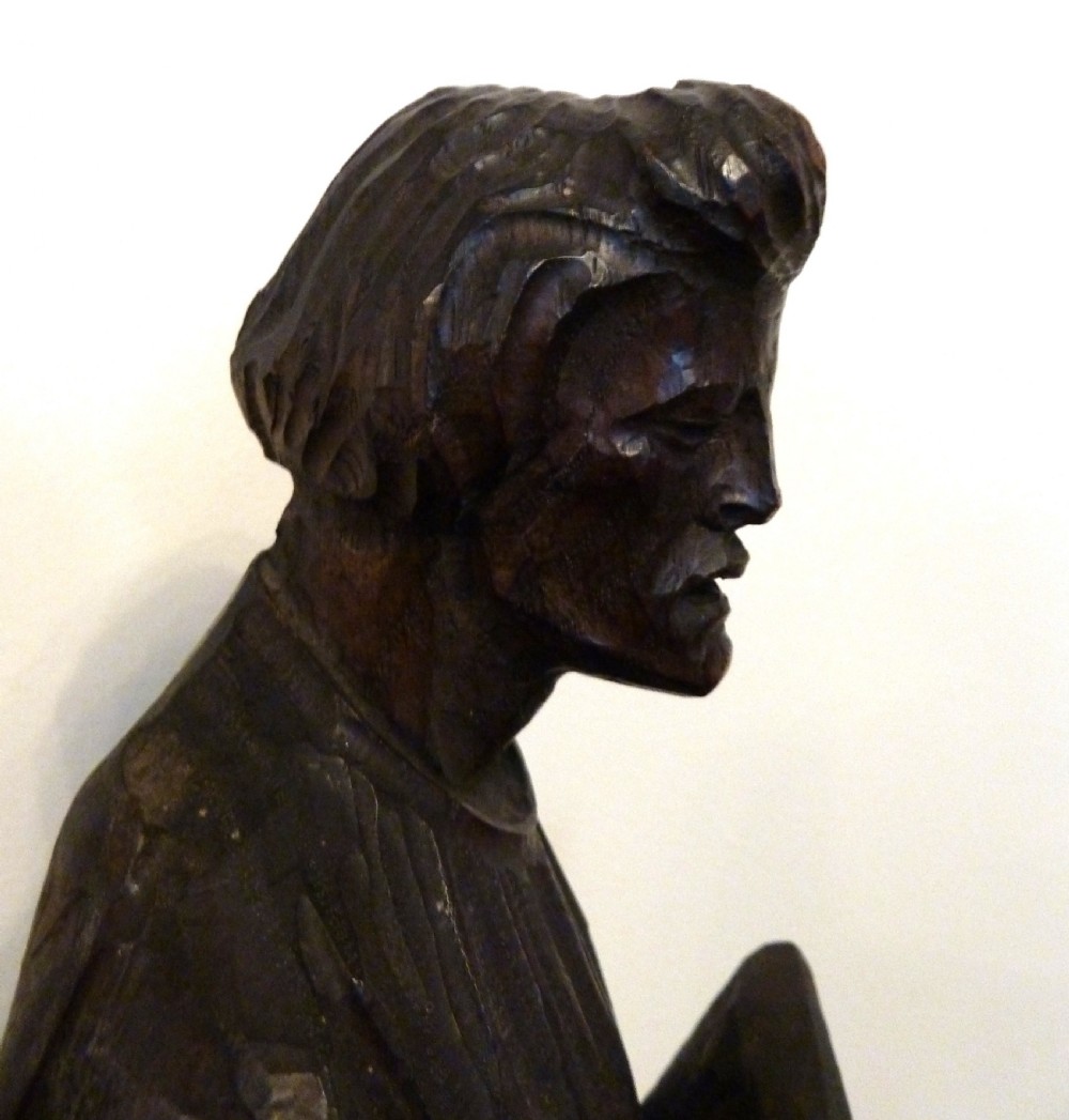 19TH CENTURY CARVED OAK FIGURE View IV