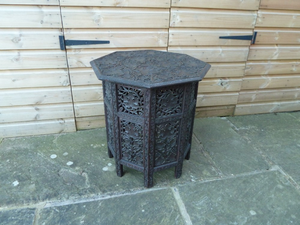 PROFUSELY CARVED INDIAN OCCASIONAL TABLE View VI