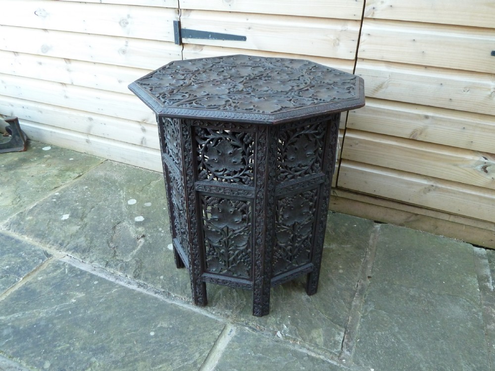 PROFUSELY CARVED INDIAN OCCASIONAL TABLE View VII