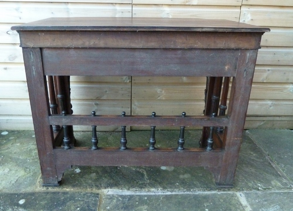 VICTORIAN OAK WRITING TABLE WITH GRIFFIN MOUNTS View VI