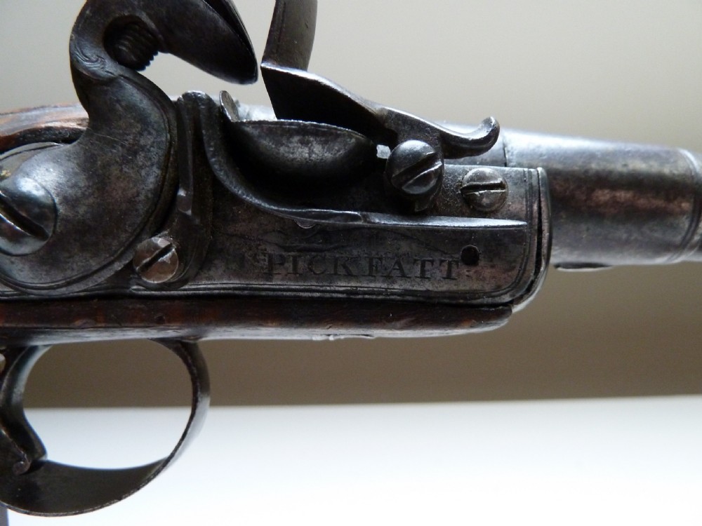 SILVER MOUNTED QUEEN ANNE FLINTLOCK PISTOL View III