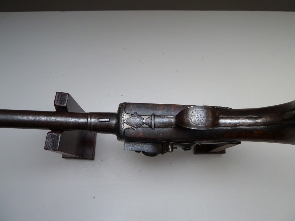 SILVER MOUNTED QUEEN ANNE FLINTLOCK PISTOL View VII