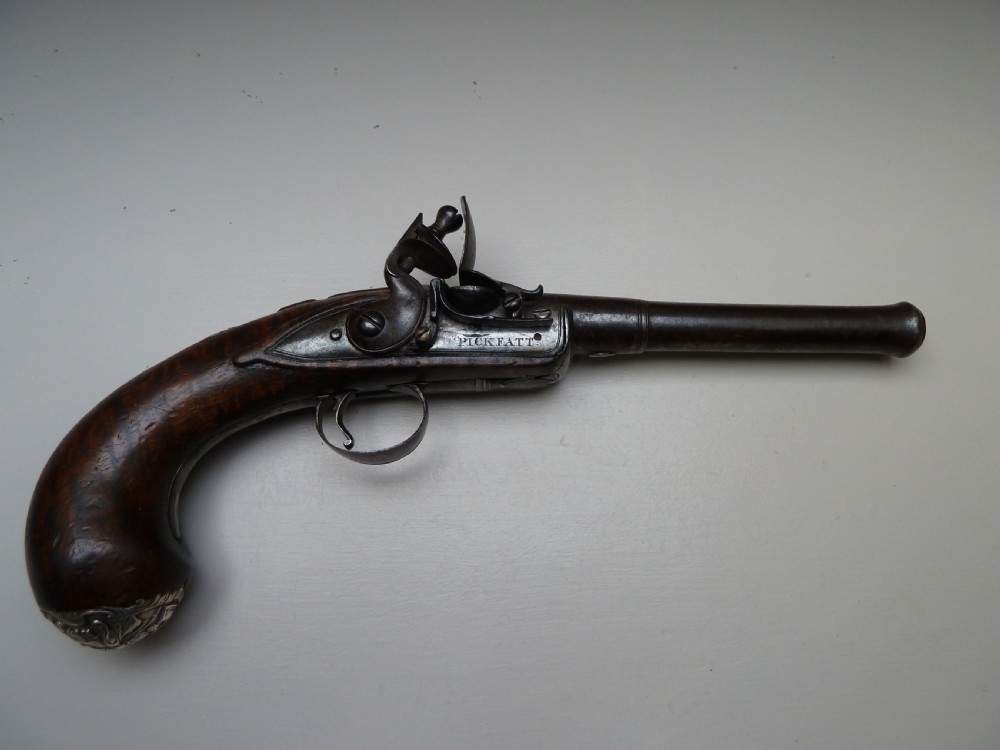 SILVER MOUNTED QUEEN ANNE FLINTLOCK PISTOL View IX