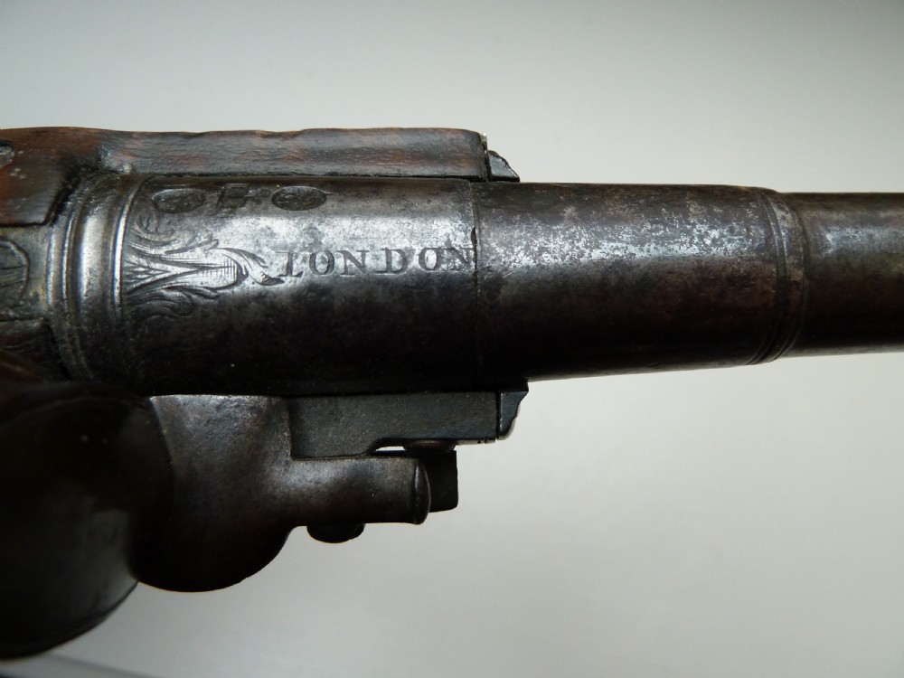 SILVER MOUNTED QUEEN ANNE FLINTLOCK PISTOL View XI
