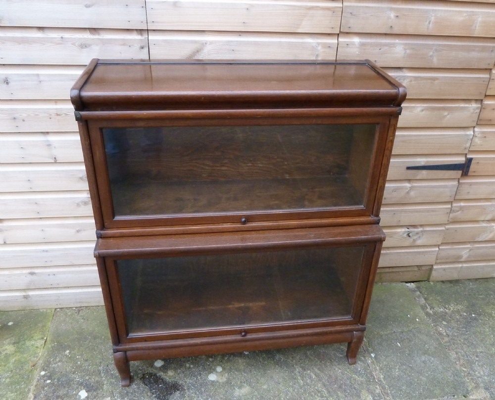 OAK GLOBE WERNICKE 2 STACK LAWYERS BOOKCASE