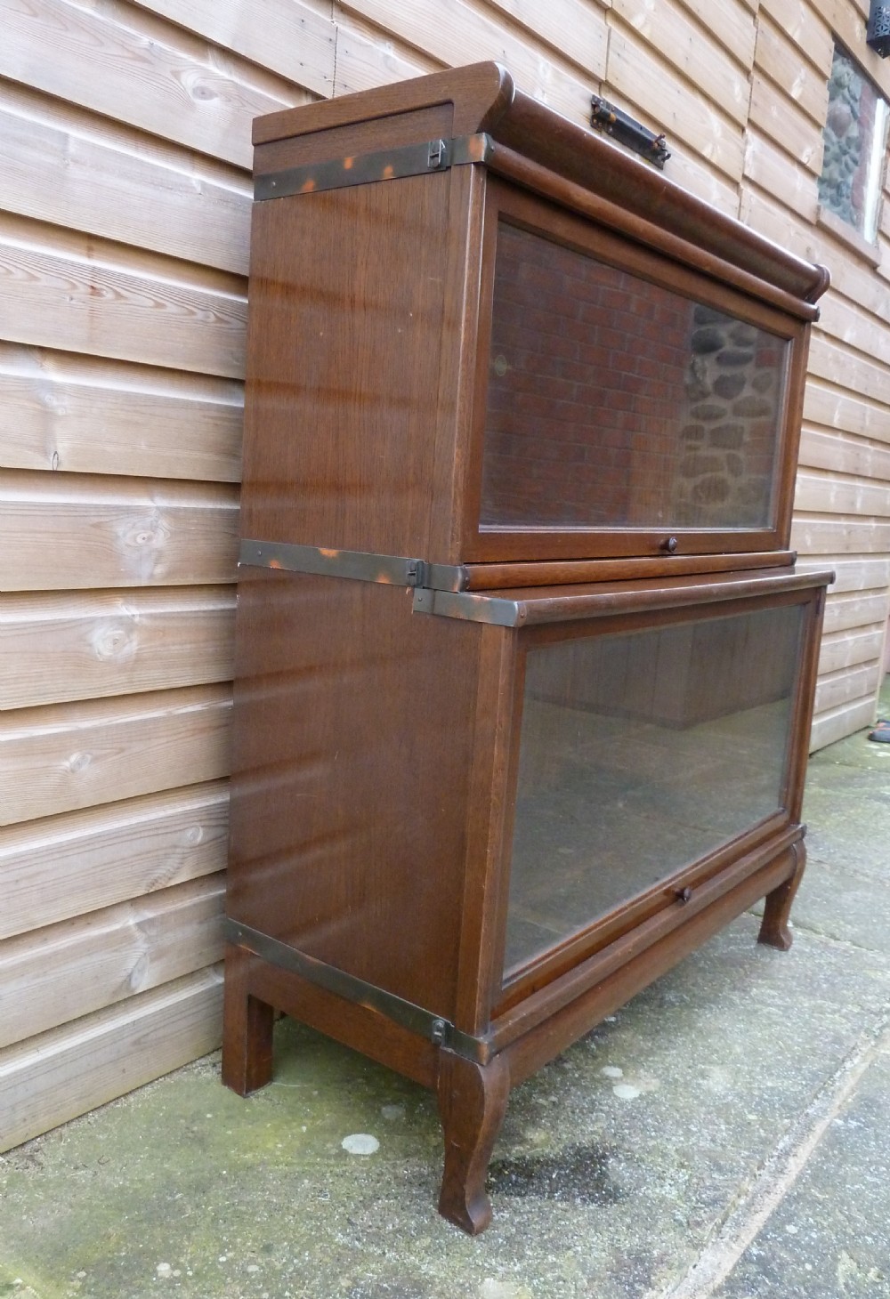 OAK GLOBE WERNICKE 2 STACK LAWYERS BOOKCASE View III