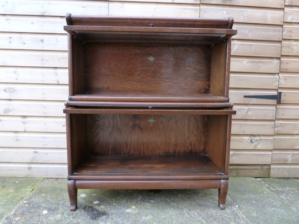 OAK GLOBE WERNICKE 2 STACK LAWYERS BOOKCASE View V