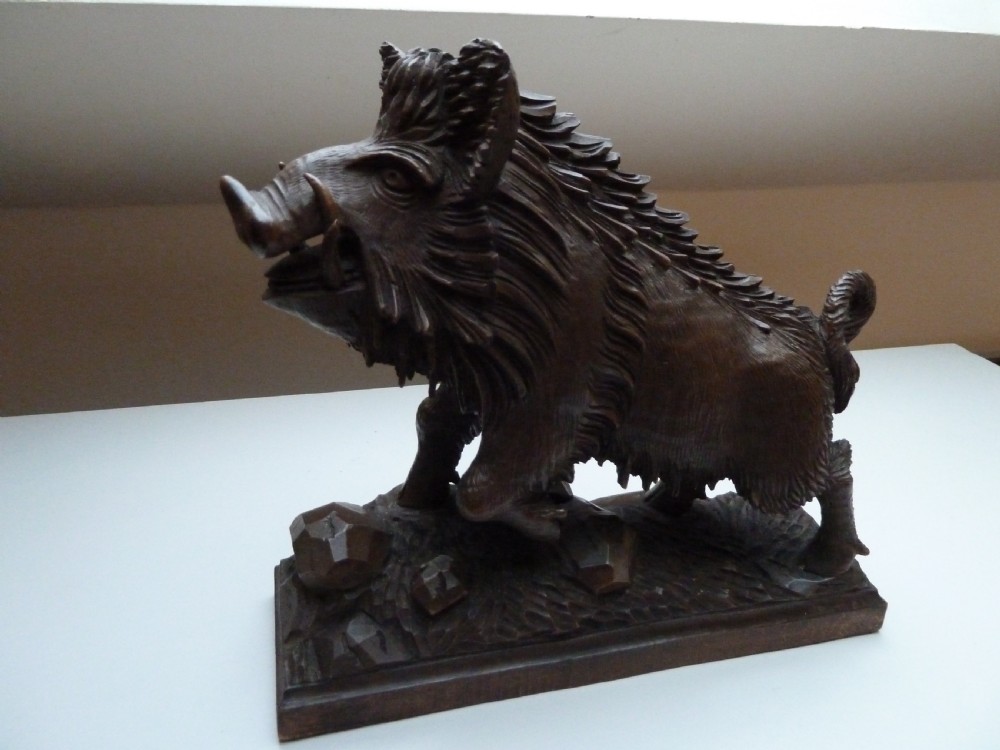 BLACK FOREST CARVED MODEL OF A BOAR View VI