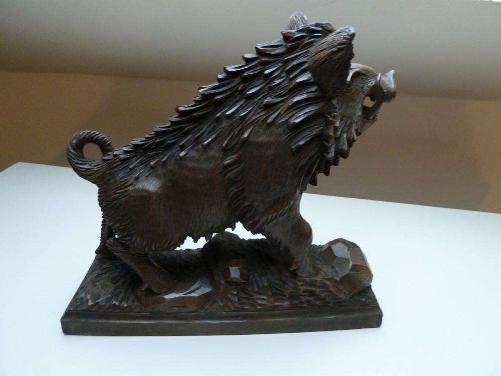 BLACK FOREST CARVED MODEL OF A BOAR View VIII