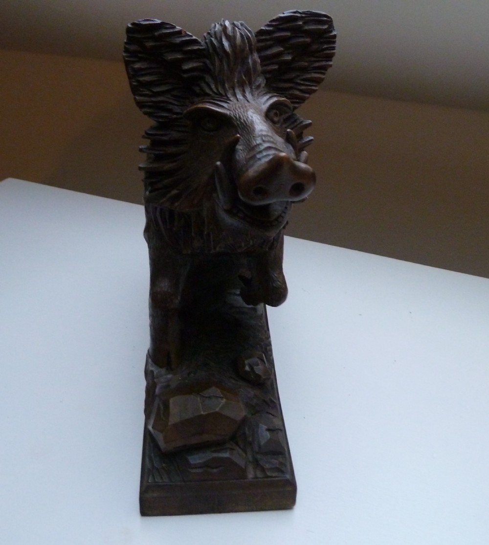 BLACK FOREST CARVED MODEL OF A BOAR View IX