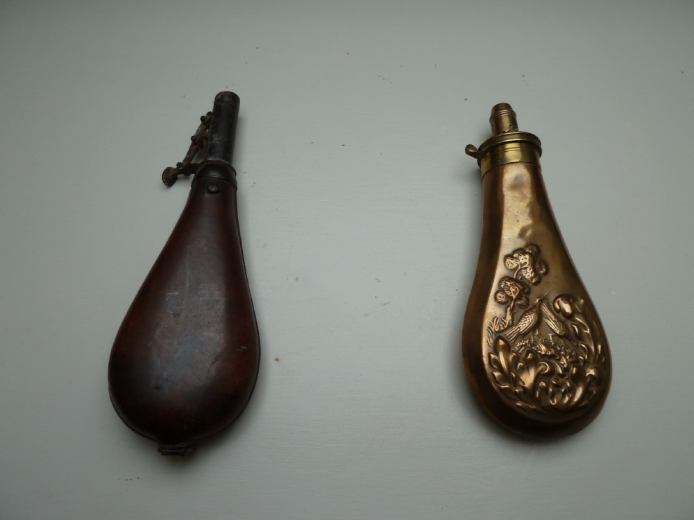 2. 19TH CENTURY SHOT OR POWDER FLASKS