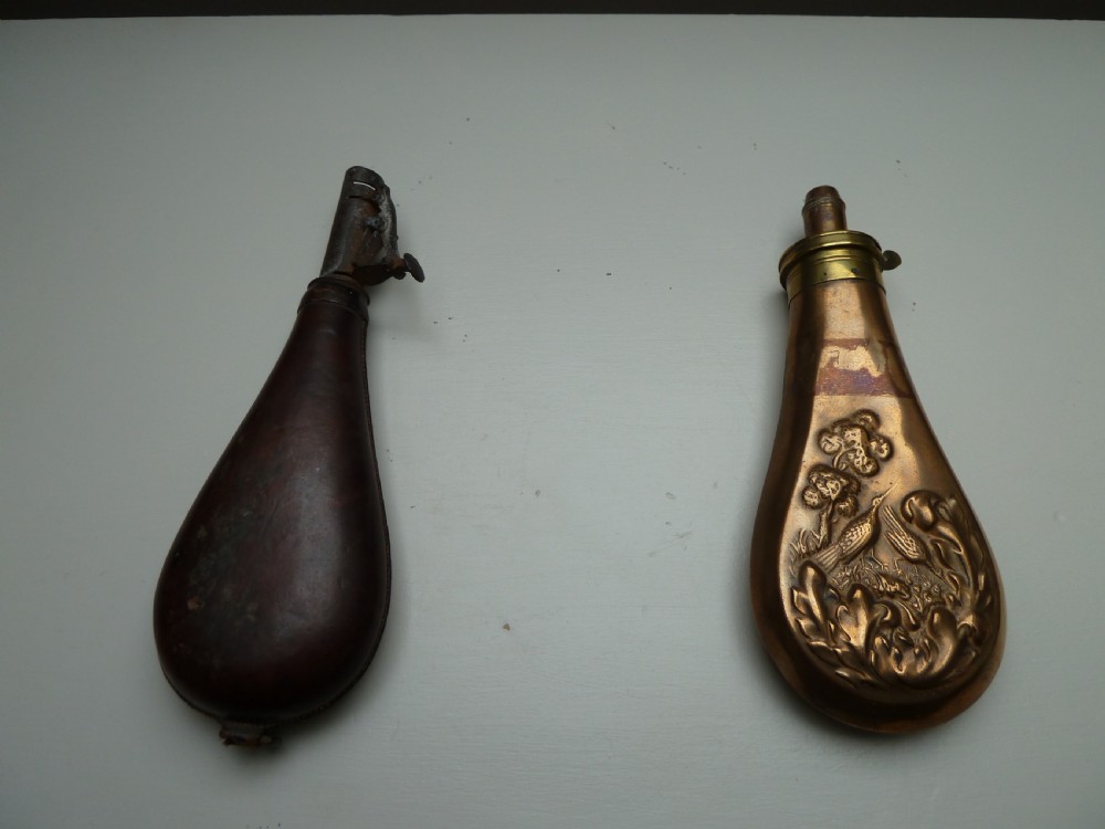 2. 19TH CENTURY SHOT OR POWDER FLASKS View II