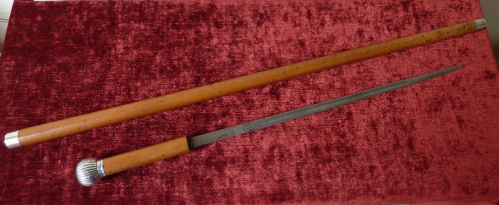 SILVER MOUNTED MALACCA SWORD STICK View II