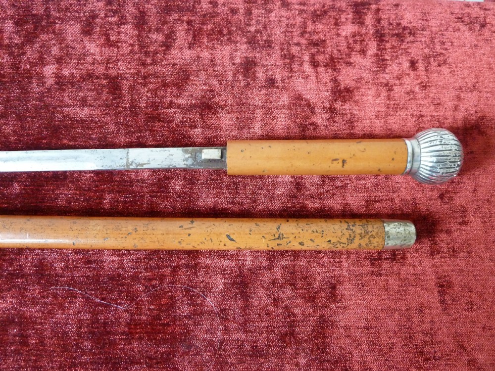 SILVER MOUNTED MALACCA SWORD STICK View IX