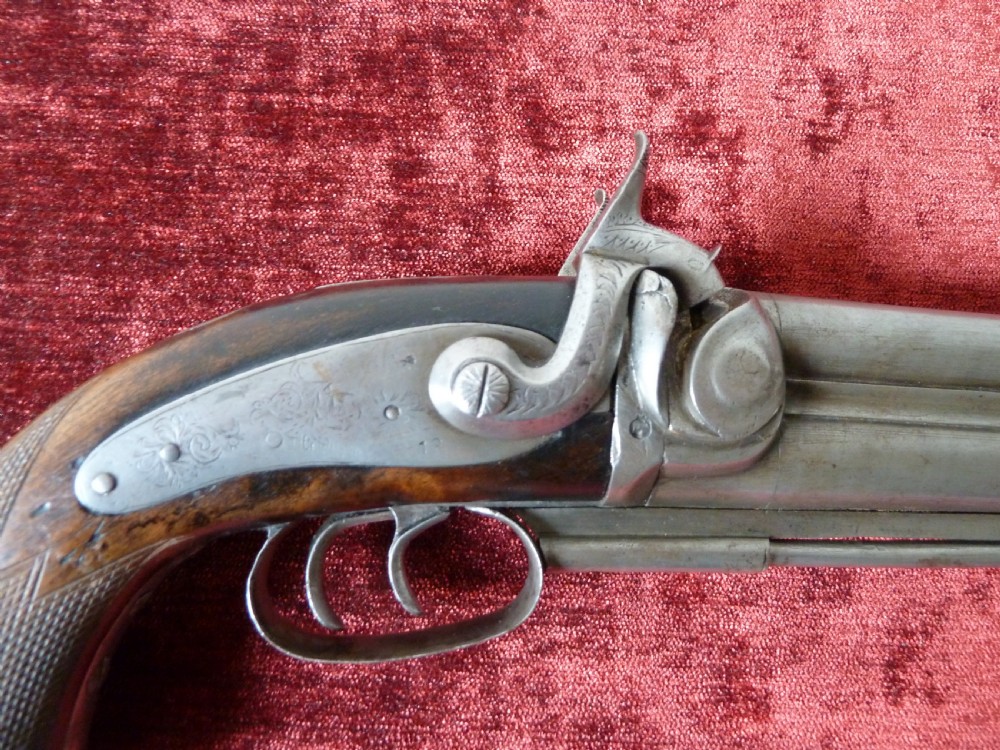 19TH CENTURY NIGHT WATCHMANS DOUBLE BARREL PISTOL View III