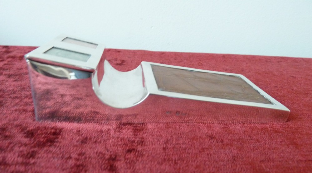 SILVER STAMP BOX AND PEN HOLDER View II