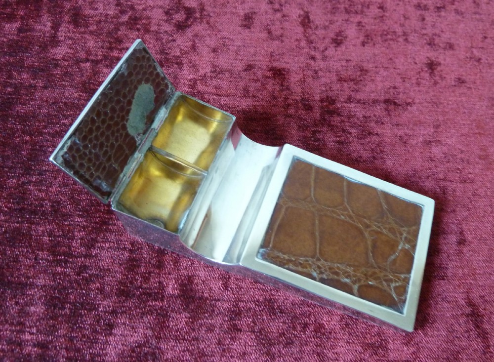 SILVER STAMP BOX AND PEN HOLDER View III