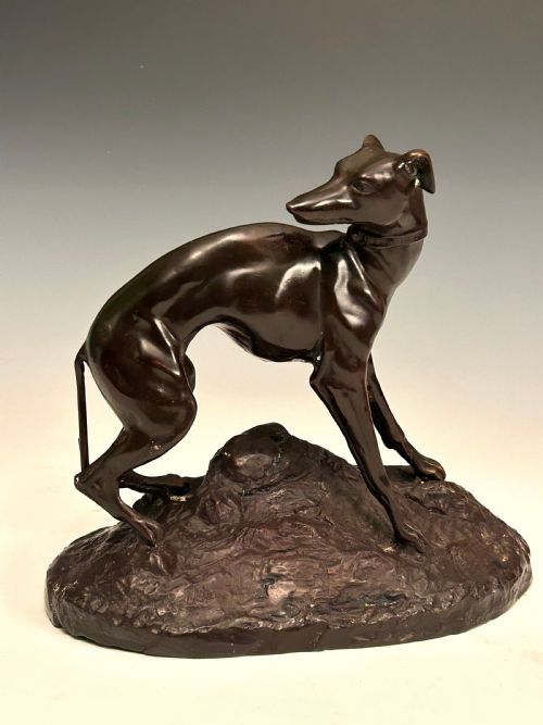 Large Bronze Greyhound after P. J Mene