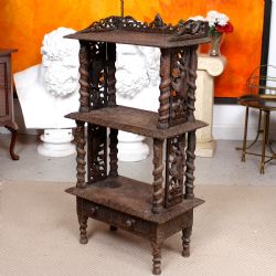ANGLO INDIAN WHATNOT CARVED MOORISH 19TH CENTURY