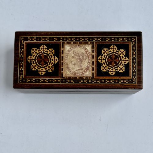 Tunbridge Ware Triple Stamp box