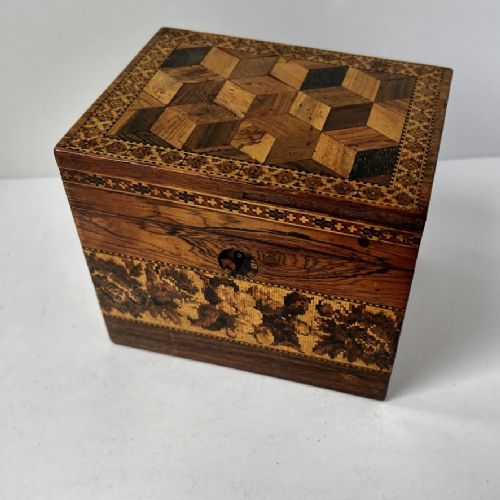 Tunbridge Ware Single Tea Caddy. c. 1850.
