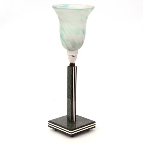 Art Deco Bakelite Table Lamp with Striped Base and Column