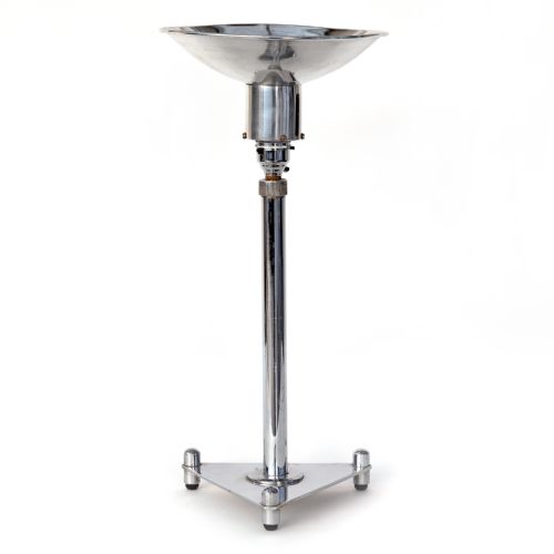 Art Deco Chromium Plated Table Up-Light with Dish-Shaped Shade
