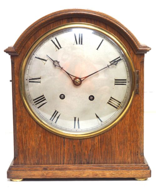 German Quarter Striking Bracket Clock – Oak 8 Day Dial Bracket Clock C1880 by W&H
