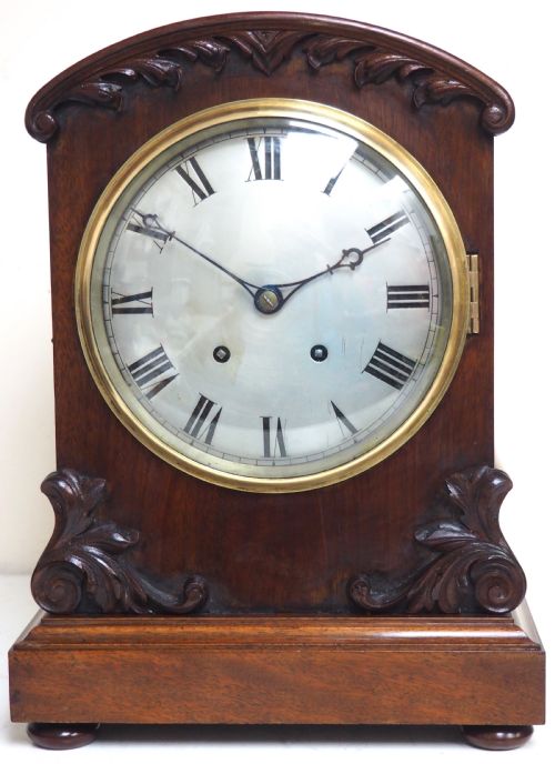 Fine Antique German Mahogany 8-Day Mantel Clock Quarter Striking Bracket Clock by W&H