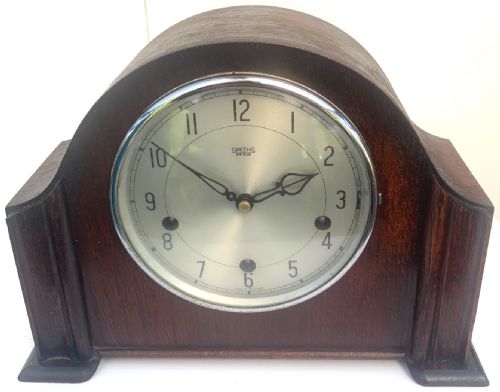 Antique Westminster Chime Mantle Clock – English Art Deco 8 Day Striking Mantel Clock

