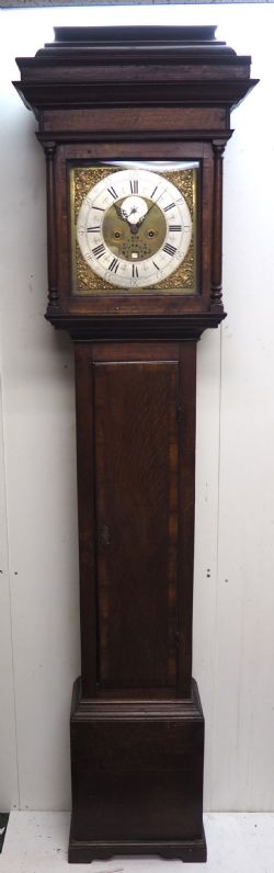FINE ENGLISH LONGCASE CLOCK JAMES YOUNG OF NANTWICH 8DAY STRIKING GRANDFATHER CLOCK SOLID OAK CASE