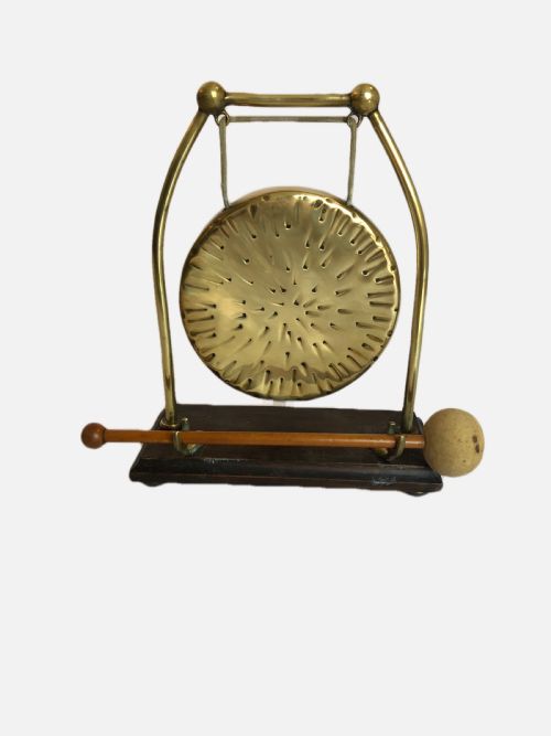 Antique Edwardian Brass Table Gong