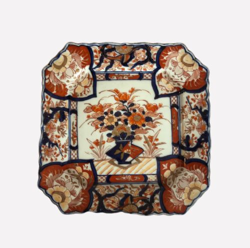 Fine Quality Antique Hand Painted Japanese Large Imari Square Plate