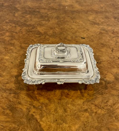 Antique Edwardian Quality Silver Plated Ornate Butter Dish