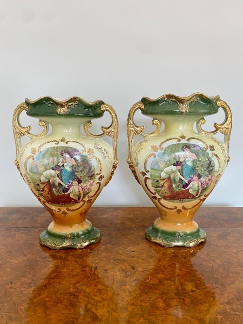 Pair of Large Antique Victorian Vases