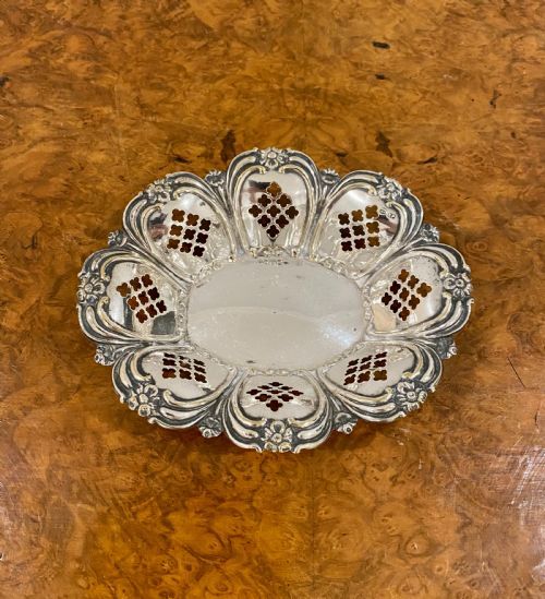 Antique Edwardian Quality Ornate Silver Plated Dish