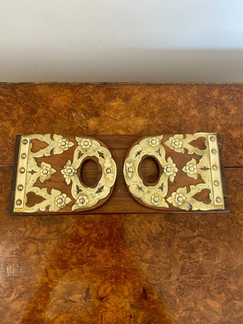Quality Antique Victorian Walnut & Brass Mounted Sliding Bookends