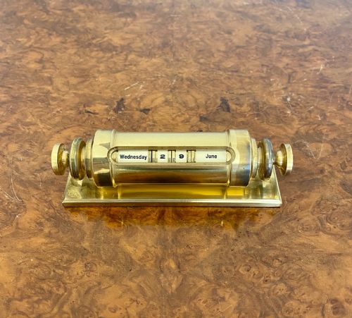Antique Quality Brass Desk Calendar