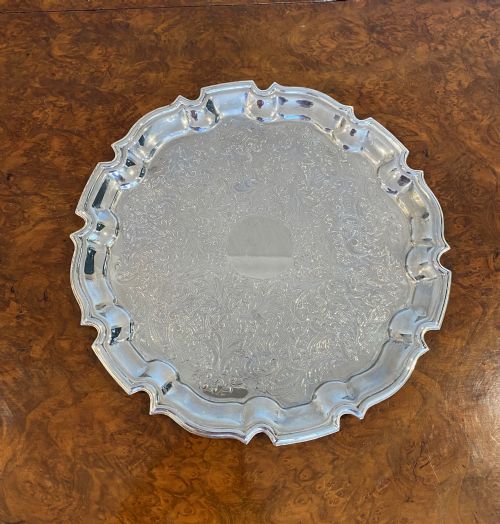 Antique Edwardian Quality Shaped Silver Plated Tray