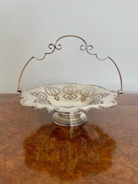Quality Antique Silver Plated Cake Basket