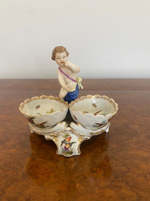 Quality Victorian Continental Porcelain Group Salt & Pepper Holder