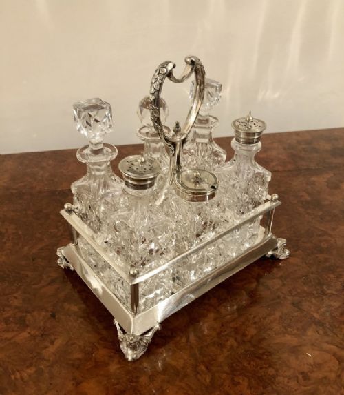 Quality Antique Victorian Silver Plated Cruet Set