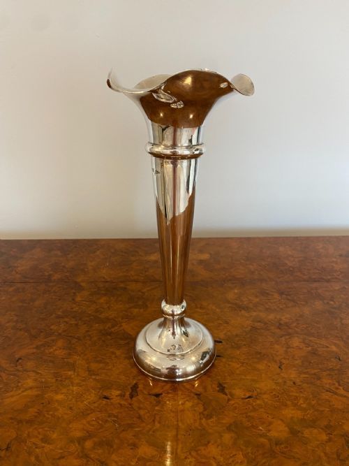 Quality Antique Edwardian Hall Marked Silver Plated Vase