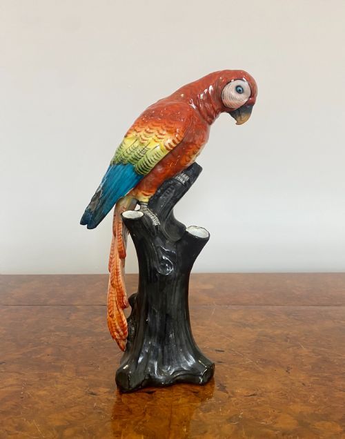 Antique Continental Quality Porcelain Parrot