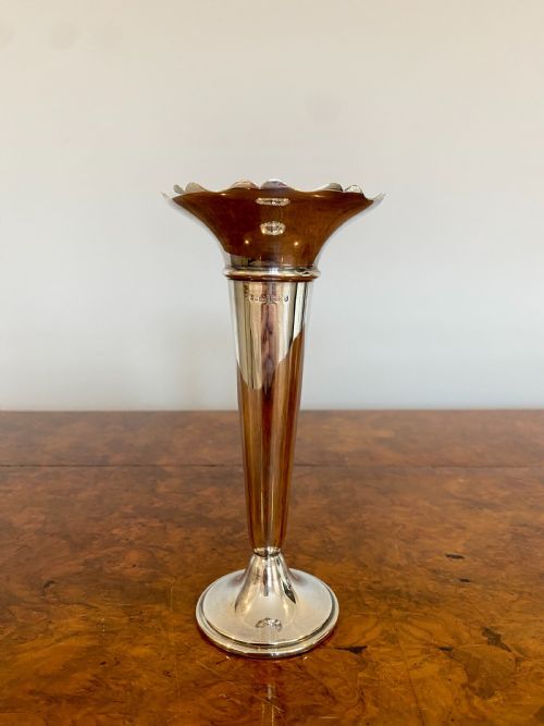 Antique Edwardian Silver Plated Vase